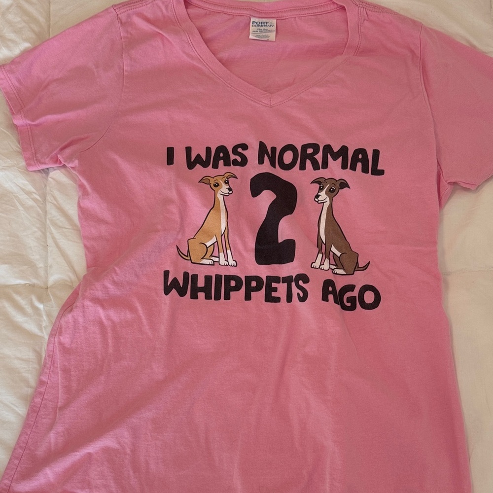 Port and Company Pink Whippet Graphic Tee
